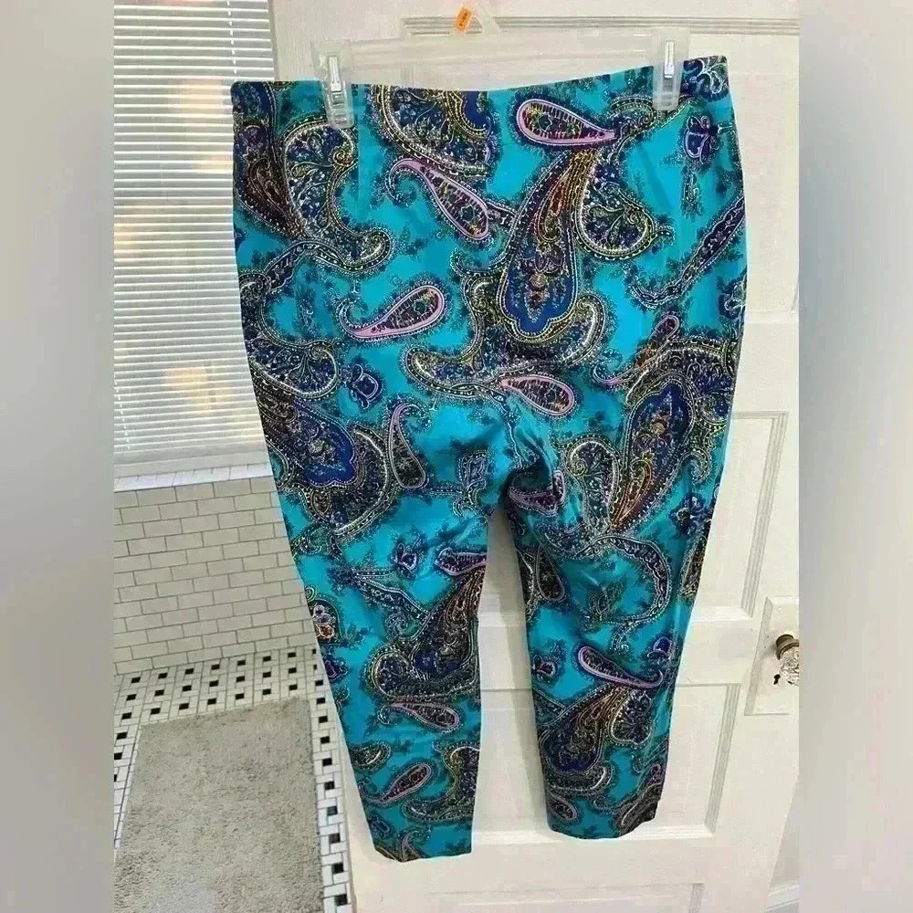 Talbots colorful business casual paisley formal‎ slacks size 10 - Picture 7 of 8